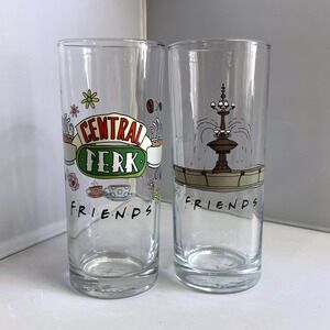 FRIENDS TV SERIES Drinking Glasses Set of 2 Tumbler 10 oz Fountain Central Perk